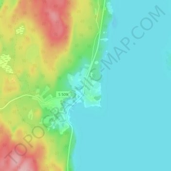 Breviken topographic map, elevation, terrain