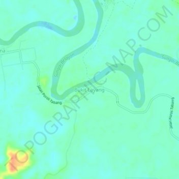 Bukit Layang topographic map, elevation, terrain