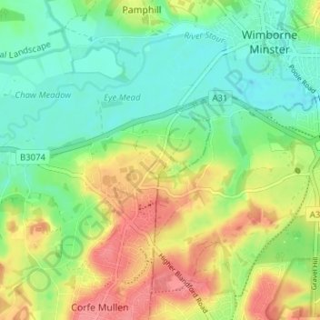 East End topographic map, elevation, terrain