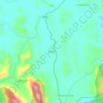 Betoli topographic map, elevation, terrain