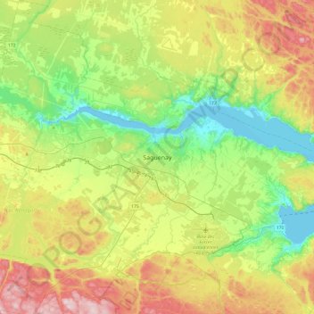 Saguenay topographic map, elevation, terrain