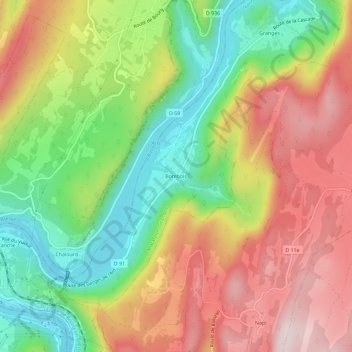 Bombois topographic map, elevation, terrain