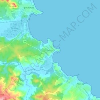 Kiten topographic map, elevation, terrain