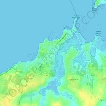 Quimiac topographic map, elevation, terrain