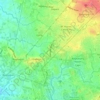 Caybiga topographic map, elevation, terrain