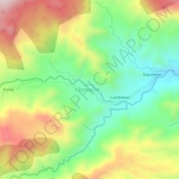 Kibongkog topographic map, elevation, terrain