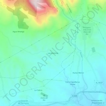 Las Zorreras topographic map, elevation, terrain