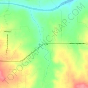 Rocky Creek topographic map, elevation, terrain
