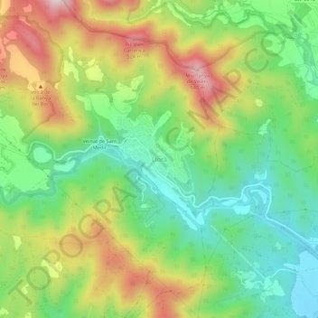 Llorà topographic map, elevation, terrain