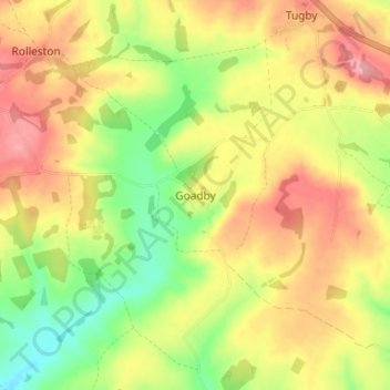 Goadby topographic map, elevation, terrain