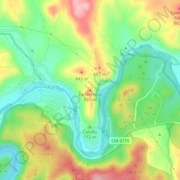 La Mortera topographic map, elevation, terrain
