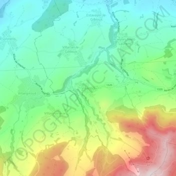Villarlod topographic map, elevation, terrain