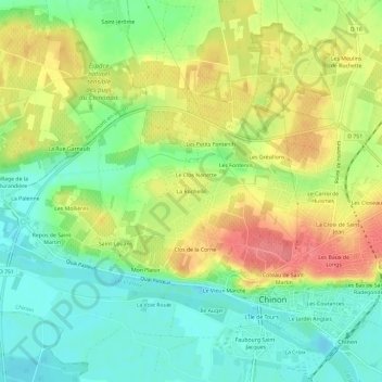 La Rochelle topographic map, elevation, terrain