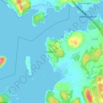 Ammenäs topographic map, elevation, terrain