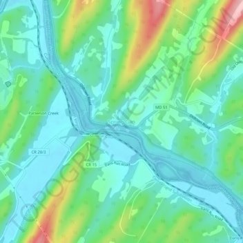 Spring Gap topographic map, elevation, terrain