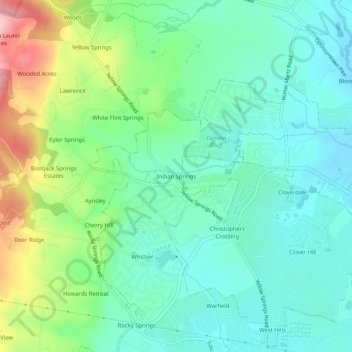 Indian Springs topographic map, elevation, terrain