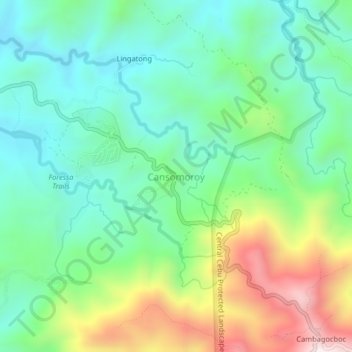 Cansomoroy topographic map, elevation, terrain