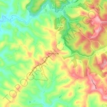 Smiths Gully topographic map, elevation, terrain