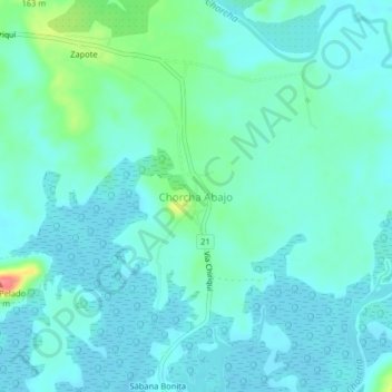 Chorcha Abajo topographic map, elevation, terrain