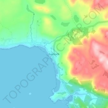 Gairloch topographic map, elevation, terrain