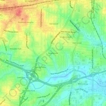 Southmont topographic map, elevation, terrain