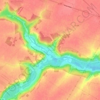 Saint-Hilaire topographic map, elevation, terrain