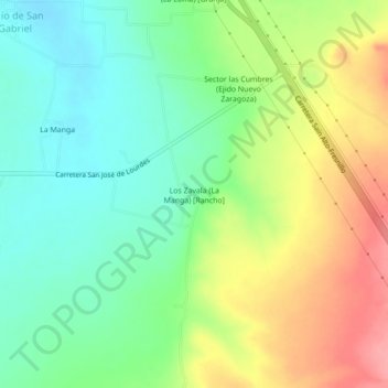 Los Zavala (La Manga) [Rancho] topographic map, elevation, terrain