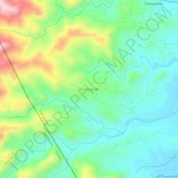 Mawacat topographic map, elevation, terrain