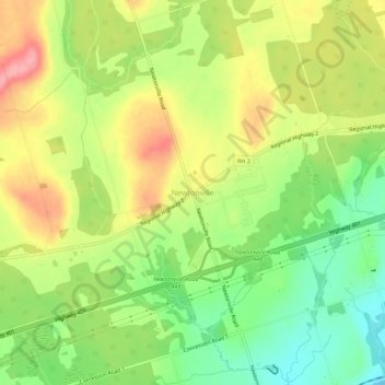 Newtonville topographic map, elevation, terrain