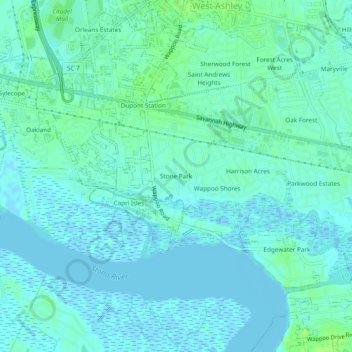 Stone Park topographic map, elevation, terrain