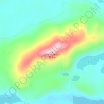 Tunk Mountain topographic map, elevation, terrain
