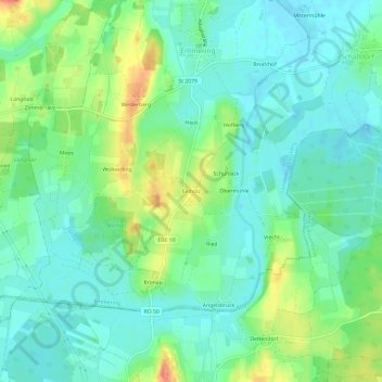 Einholz topographic map, elevation, terrain
