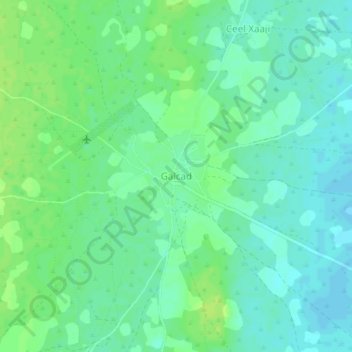 Galcad topographic map, elevation, terrain