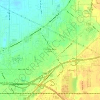 Pine Ridge Trailer Park topographic map, elevation, terrain
