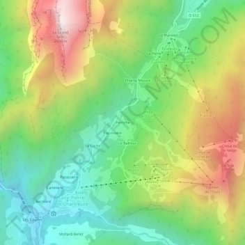 Perriche topographic map, elevation, terrain