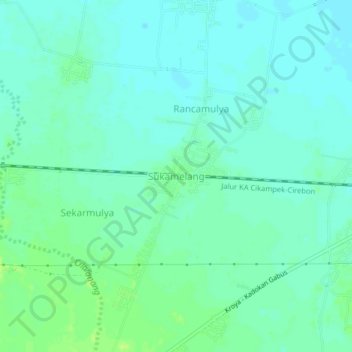 Sukamelang topographic map, elevation, terrain