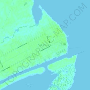 Port O'Connor topographic map, elevation, terrain
