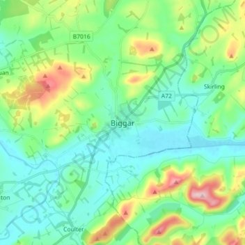 Biggar topographic map, elevation, terrain