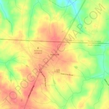 State Line topographic map, elevation, terrain