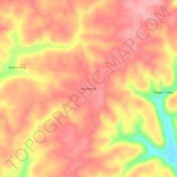 Macedonia topographic map, elevation, terrain