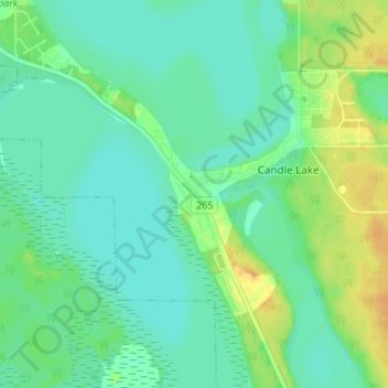 Candle Lake topographic map, elevation, terrain