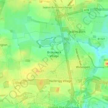 Brunswick Village topographic map, elevation, terrain