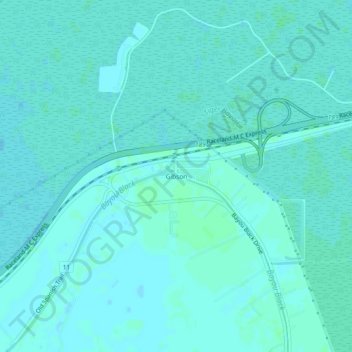 Gibson topographic map, elevation, terrain