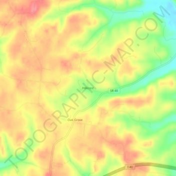 Hillcrest topographic map, elevation, terrain