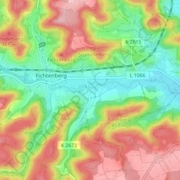Kronmühle topographic map, elevation, terrain