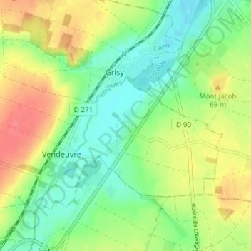Morières topographic map, elevation, terrain