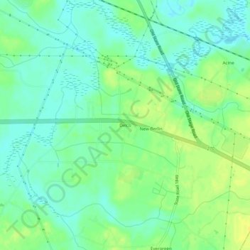 Delco topographic map, elevation, terrain