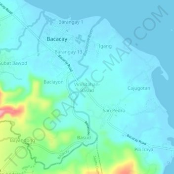 Vinisitahan-Basud topographic map, elevation, terrain