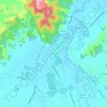 Clevedon topographic map, elevation, terrain