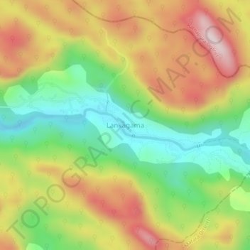 Lankagama topographic map, elevation, terrain